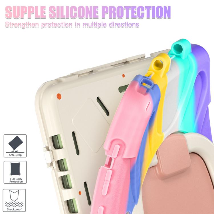 For Samsung Galaxy Tab Active5 Pro Silicone Hybrid PC Tablet Case with Holder & Shoulder Strap