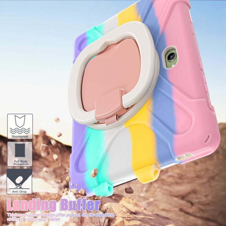 For Samsung Galaxy Tab Active5 Pro Silicone Hybrid PC Tablet Case with Holder & Shoulder Strap