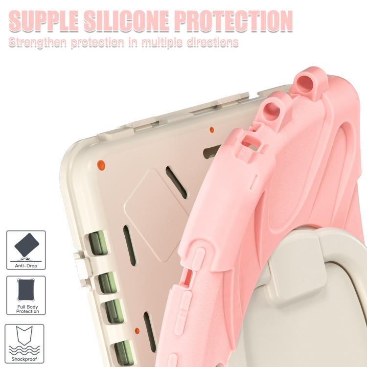 For Samsung Galaxy Tab Active5 Pro Silicone Hybrid PC Tablet Case with Holder & Shoulder Strap