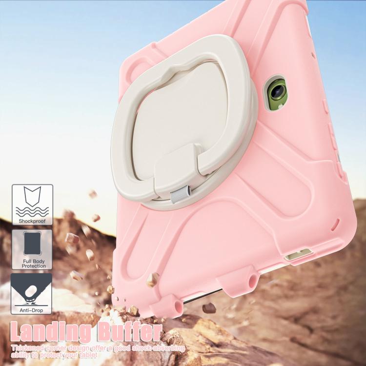 For Samsung Galaxy Tab Active5 Pro Silicone Hybrid PC Tablet Case with Holder & Shoulder Strap