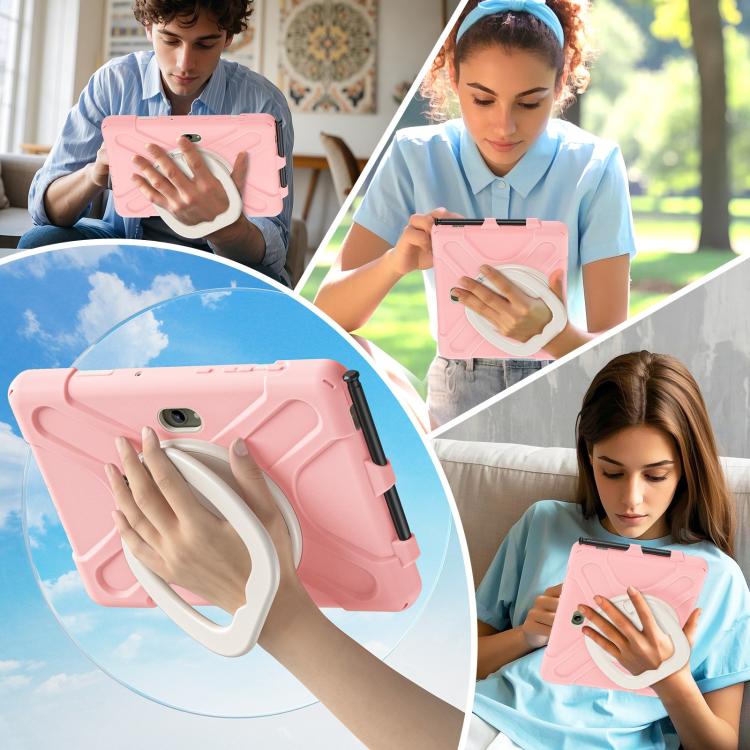 For Samsung Galaxy Tab Active5 Pro Silicone Hybrid PC Tablet Case with Holder & Shoulder Strap