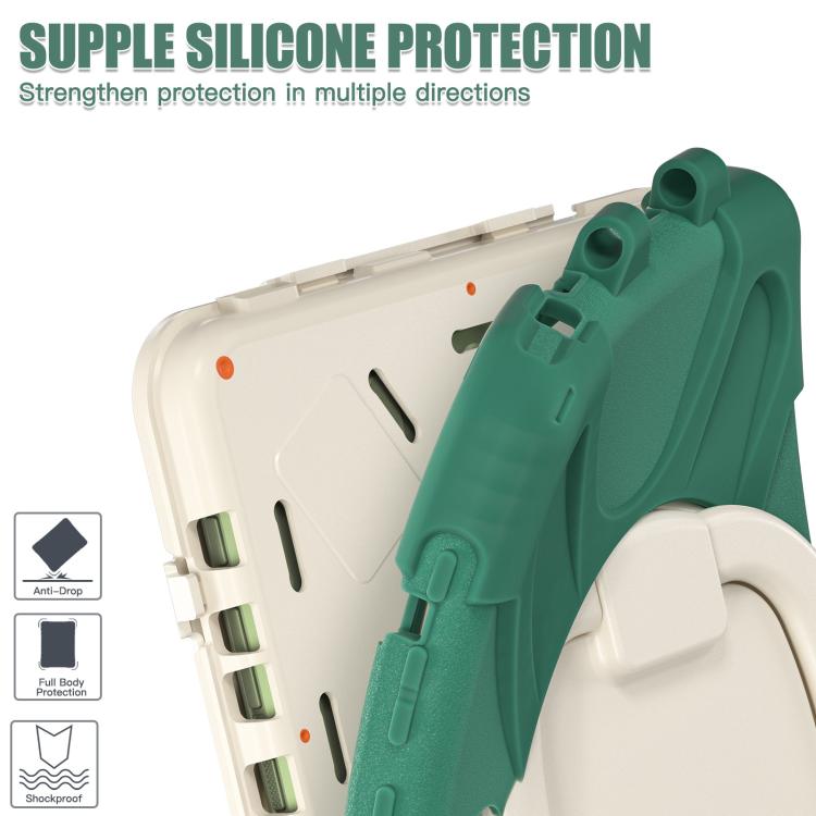 For Samsung Galaxy Tab Active5 Pro Silicone Hybrid PC Tablet Case with Holder & Shoulder Strap