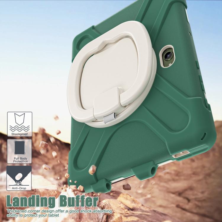 For Samsung Galaxy Tab Active5 Pro Silicone Hybrid PC Tablet Case with Holder & Shoulder Strap