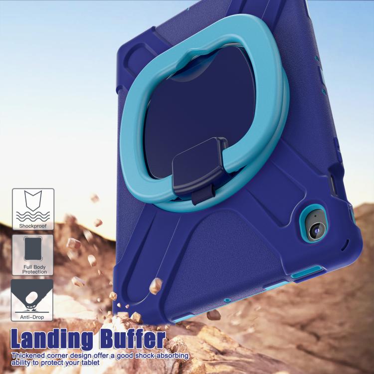 For Samsung Galaxy Tab S10 FE+ Silicone Hybrid PC Tablet Case with Holder & Shoulder Strap