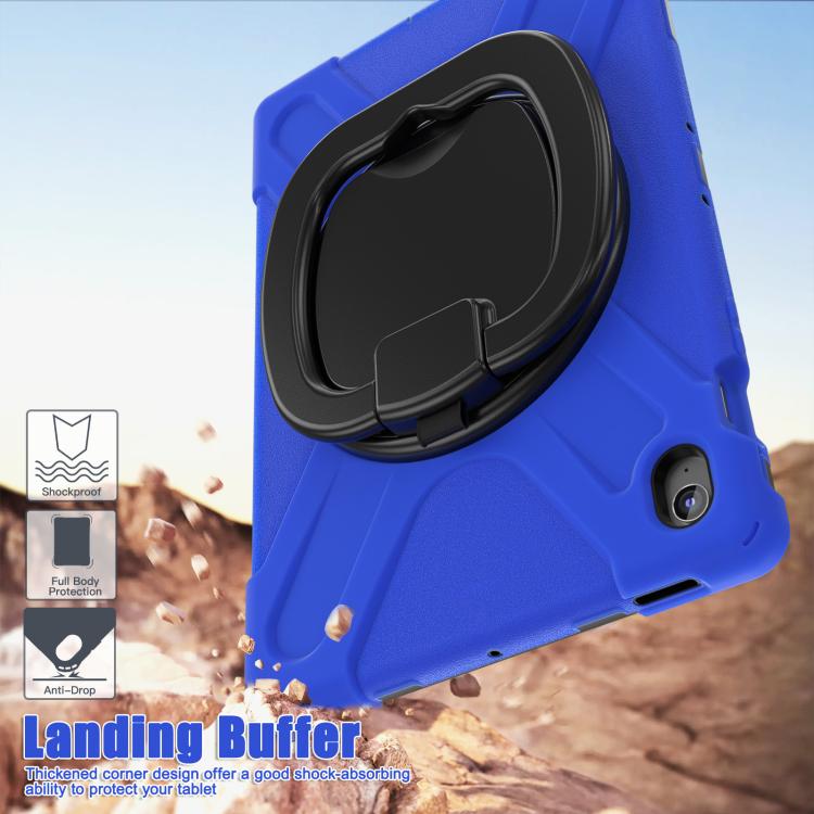 For Samsung Galaxy Tab S10 FE+ Silicone Hybrid PC Tablet Case with Holder & Shoulder Strap