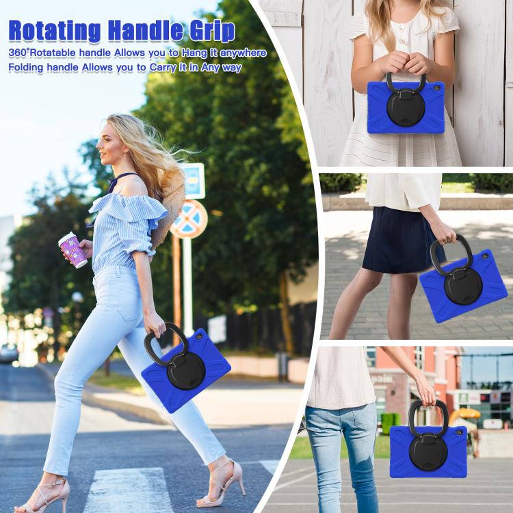 For Samsung Galaxy Tab S10 FE+ Silicone Hybrid PC Tablet Case with Holder & Shoulder Strap