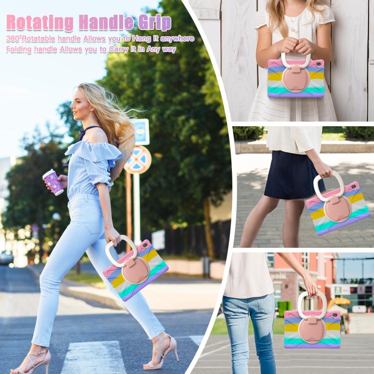 For Samsung Galaxy Tab S10 FE+ Silicone Hybrid PC Tablet Case with Holder & Shoulder Strap
