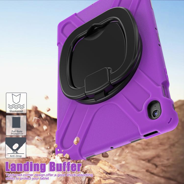 For Samsung Galaxy Tab S10 FE+ Silicone Hybrid PC Tablet Case with Holder & Shoulder Strap