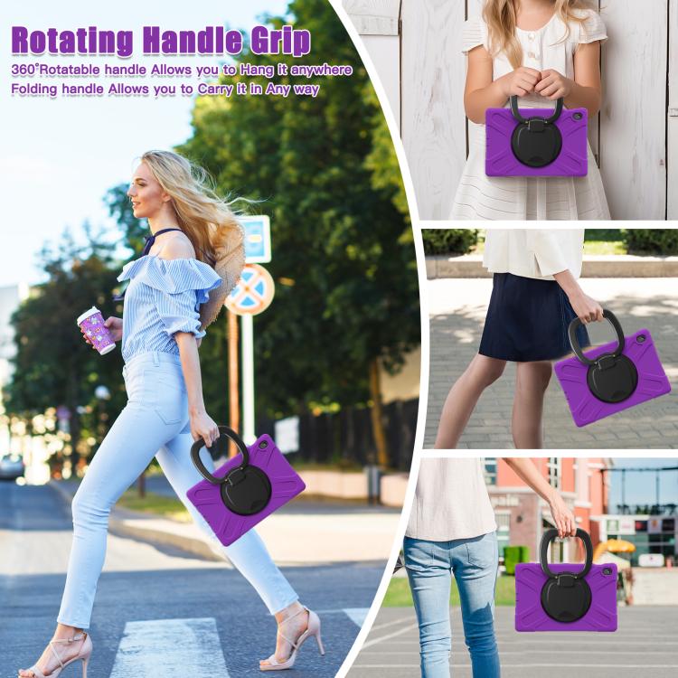 For Samsung Galaxy Tab S10 FE+ Silicone Hybrid PC Tablet Case with Holder & Shoulder Strap