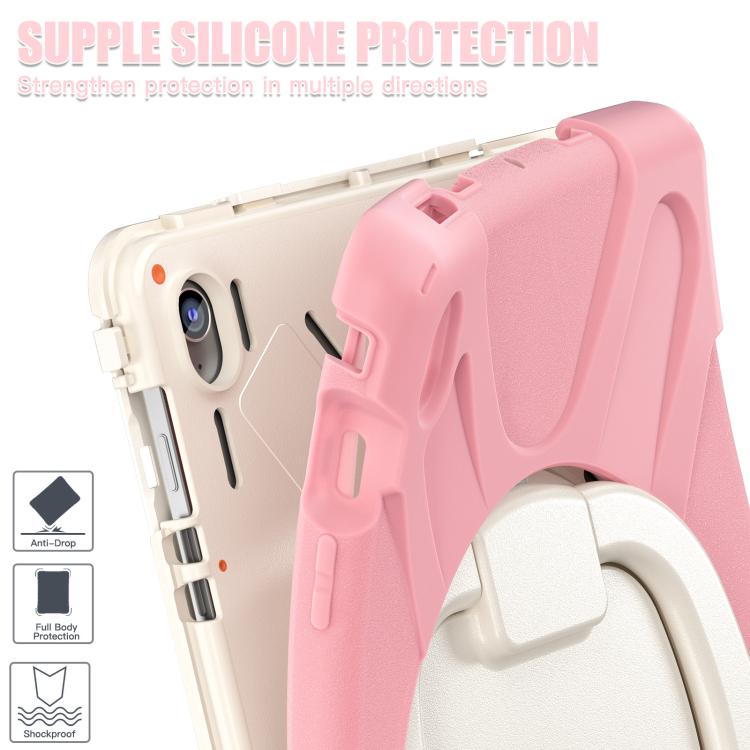 For Samsung Galaxy Tab S10 FE+ Silicone Hybrid PC Tablet Case with Holder & Shoulder Strap