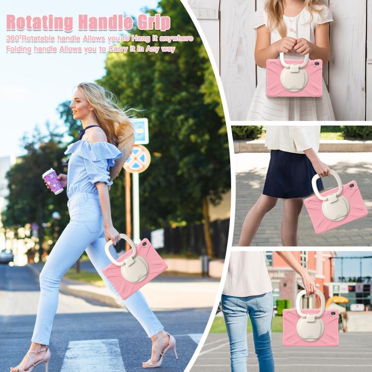 For Samsung Galaxy Tab S10 FE+ Silicone Hybrid PC Tablet Case with Holder & Shoulder Strap