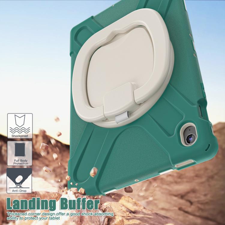 For Samsung Galaxy Tab S10 FE+ Silicone Hybrid PC Tablet Case with Holder & Shoulder Strap