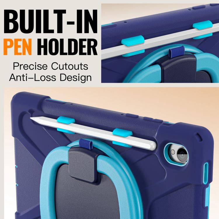 For Samsung Galaxy Tab S11 Silicone Hybrid PC Tablet Case with Holder & Shoulder Strap