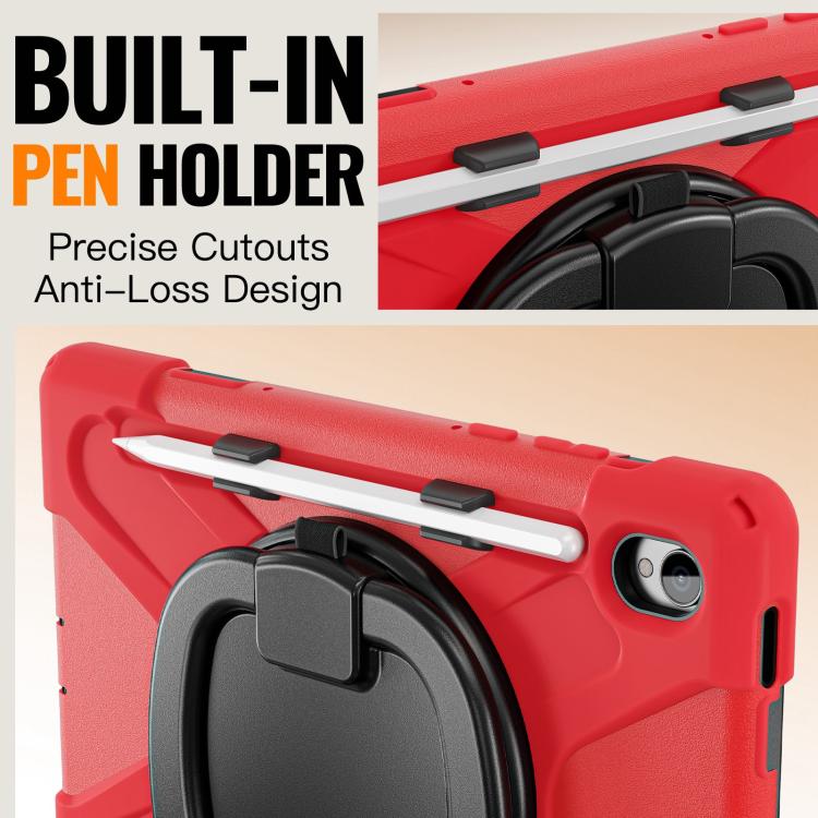 For Samsung Galaxy Tab S11 Silicone Hybrid PC Tablet Case with Holder & Shoulder Strap