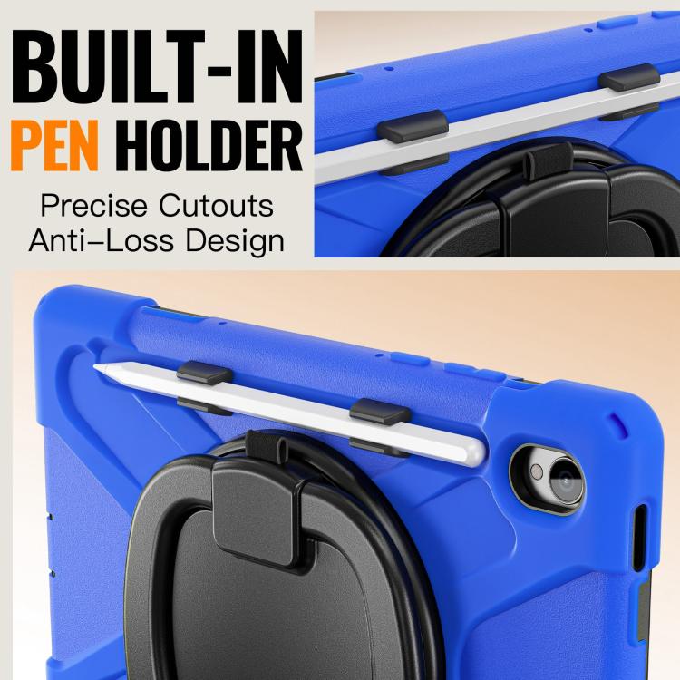 For Samsung Galaxy Tab S11 Silicone Hybrid PC Tablet Case with Holder & Shoulder Strap