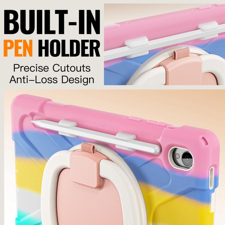 For Samsung Galaxy Tab S11 Silicone Hybrid PC Tablet Case with Holder & Shoulder Strap