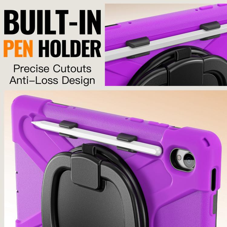 For Samsung Galaxy Tab S11 Silicone Hybrid PC Tablet Case with Holder & Shoulder Strap