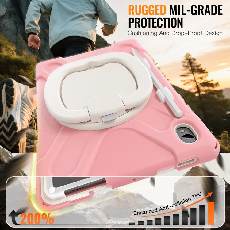 For Samsung Galaxy Tab S11 Silicone Hybrid PC Tablet Case with Holder & Shoulder Strap