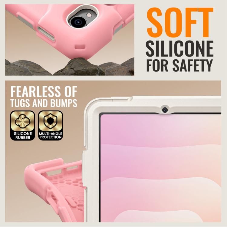 For Samsung Galaxy Tab S11 Silicone Hybrid PC Tablet Case with Holder & Shoulder Strap