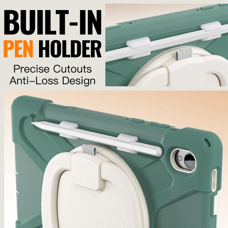 For Samsung Galaxy Tab S11 Silicone Hybrid PC Tablet Case with Holder & Shoulder Strap