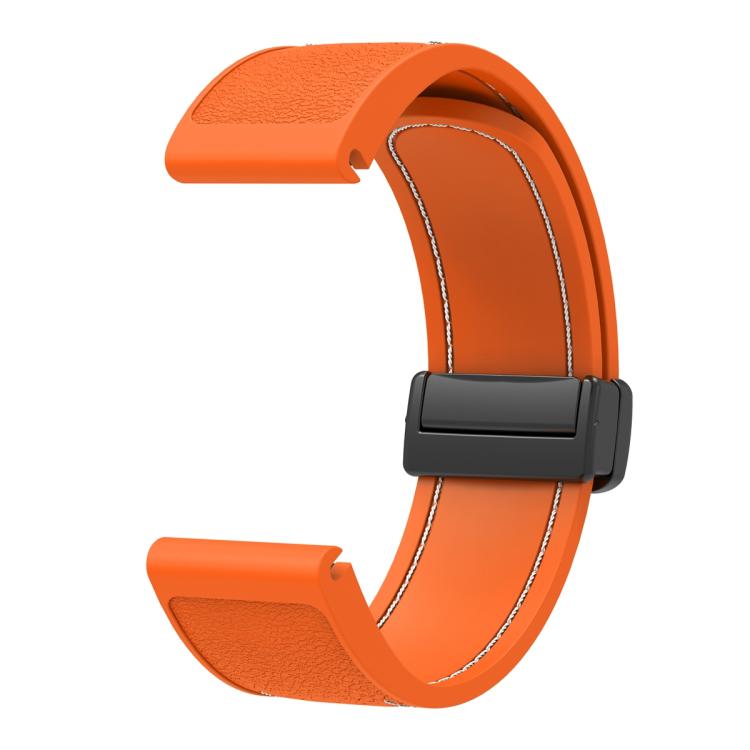 For Garmin 22mm Folding Magnetic Buckle Quick Release Silicone Watch Band