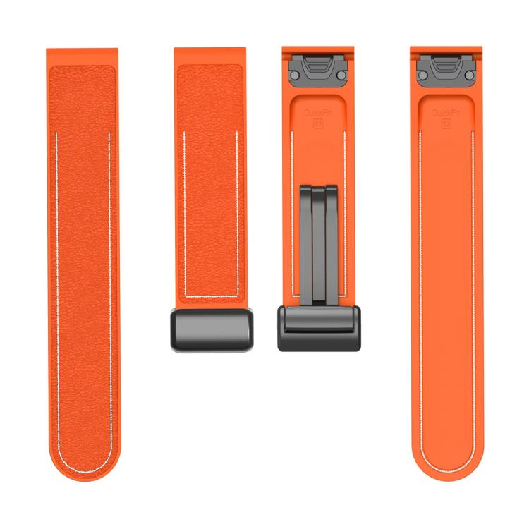 For Garmin 22mm Folding Magnetic Buckle Quick Release Silicone Watch Band