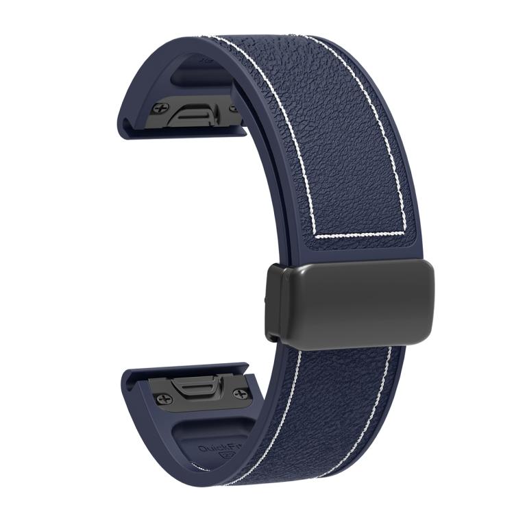 For Garmin 22mm Folding Magnetic Buckle Quick Release Silicone Watch Band