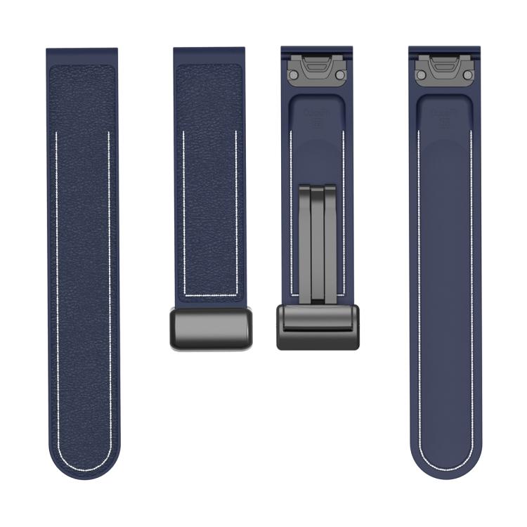 For Garmin 22mm Folding Magnetic Buckle Quick Release Silicone Watch Band