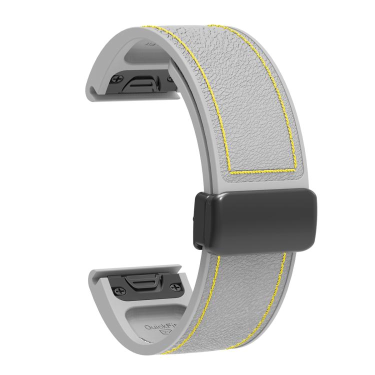 For Garmin 22mm Folding Magnetic Buckle Quick Release Silicone Watch Band