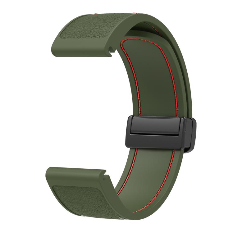 For Garmin 22mm Folding Magnetic Buckle Quick Release Silicone Watch Band