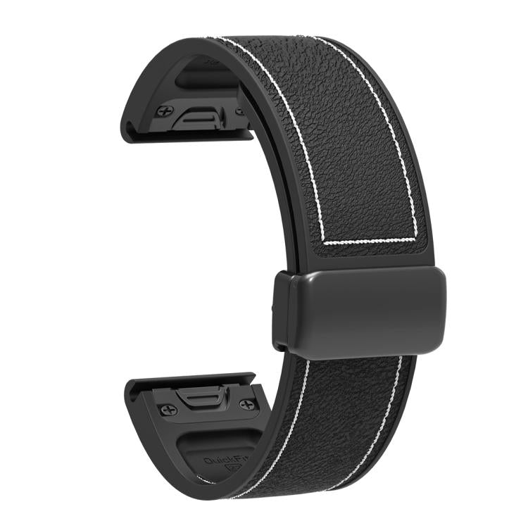 For Garmin 26mm Folding Magnetic Buckle Quick Release Silicone Watch Band