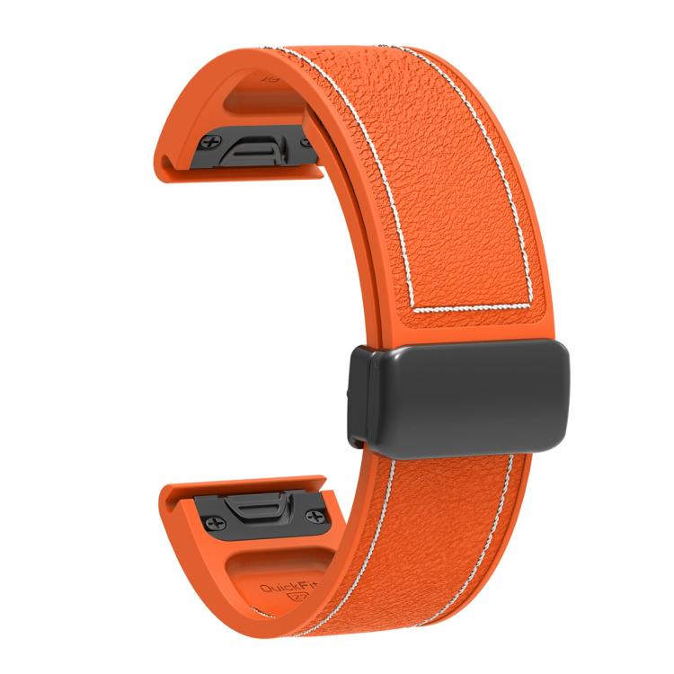 For Garmin 26mm Folding Magnetic Buckle Quick Release Silicone Watch Band