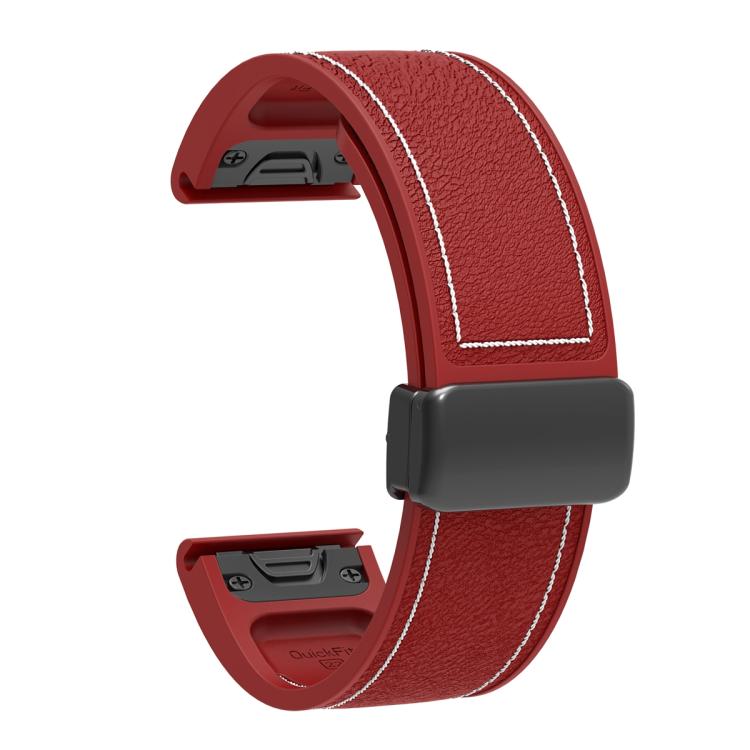 For Garmin 26mm Folding Magnetic Buckle Quick Release Silicone Watch Band