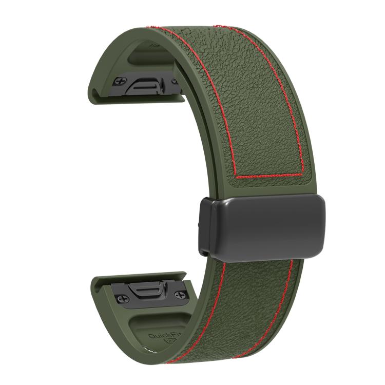 For Garmin 26mm Folding Magnetic Buckle Quick Release Silicone Watch Band
