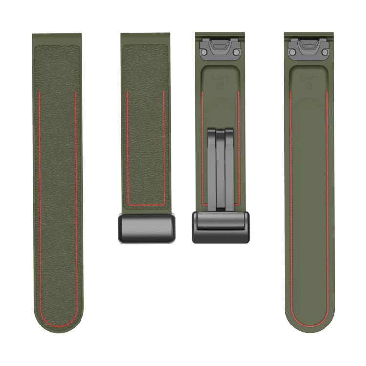 For Garmin 26mm Folding Magnetic Buckle Quick Release Silicone Watch Band