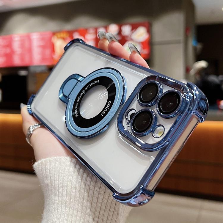 For iPhone 13 Space Shield MagSafe Holder Shockproof Phone Case