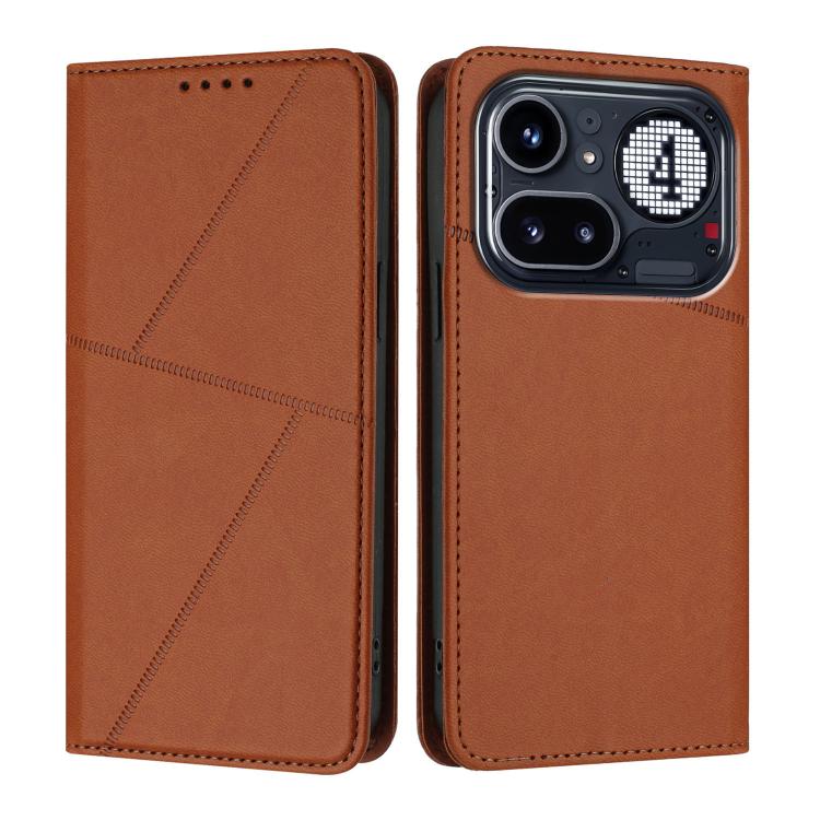 For Nothing Phone 4a Pro Strong Magnetic Frosted Flip Leather Phone Case