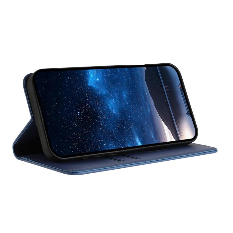 For iPhone 15 Strong Magnetic Frosted Flip Leather Phone Case