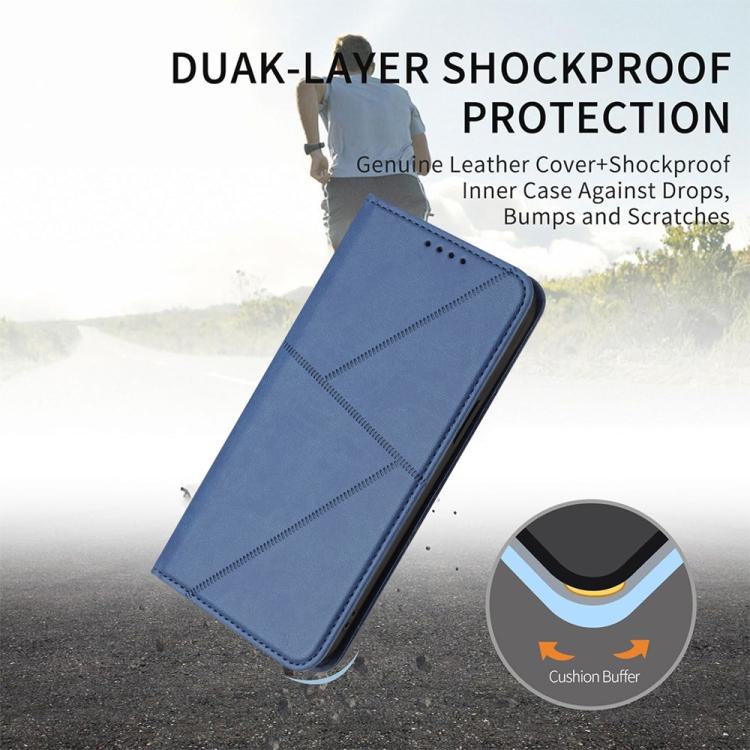 For iPhone 15 Strong Magnetic Frosted Flip Leather Phone Case