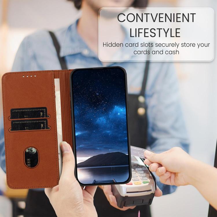 For iPhone 14 Pro Max Strong Magnetic Frosted Flip Leather Phone Case