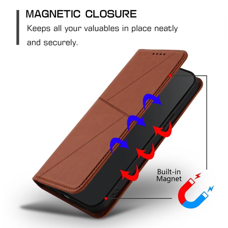 For iPhone X / XS Strong Magnetic Frosted Flip Leather Phone Case
