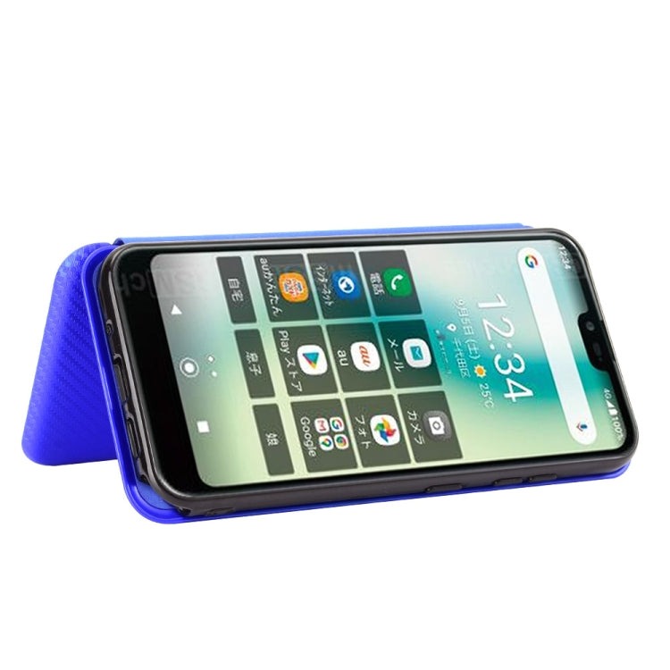 For Kyocera Gratina KYV48 Carbon Fiber Texture Horizontal Flip TPU + PC + PU Leather Case with Card Slot