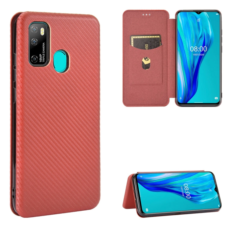 For Ulefone Note 9P Carbon Fiber Texture Horizontal Flip TPU + PC + PU Leather Case with Card Slot