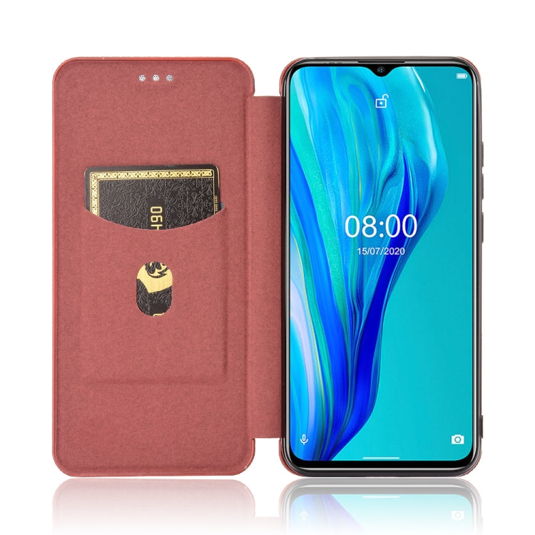 For Ulefone Note 9P Carbon Fiber Texture Horizontal Flip TPU + PC + PU Leather Case with Card Slot