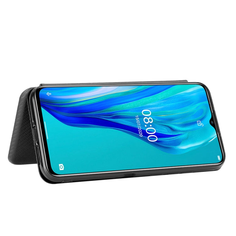 For Ulefone Note 9P Carbon Fiber Texture Horizontal Flip TPU + PC + PU Leather Case with Card Slot