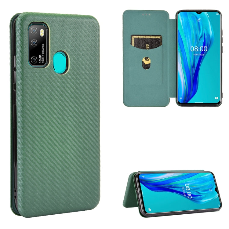 For Ulefone Note 9P Carbon Fiber Texture Horizontal Flip TPU + PC + PU Leather Case with Card Slot
