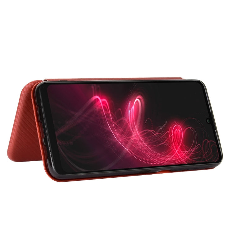 For Sharp Aquos Zero 5G Basic Carbon Fiber Texture Horizontal Flip TPU + PC + PU Leather Case with Card Slot