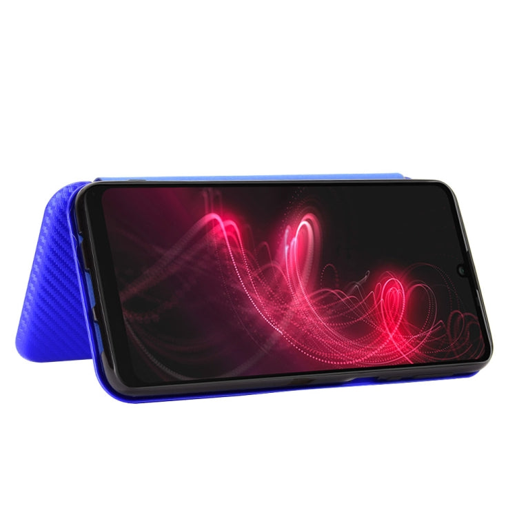 For Sharp Aquos Zero 5G Basic Carbon Fiber Texture Horizontal Flip TPU + PC + PU Leather Case with Card Slot