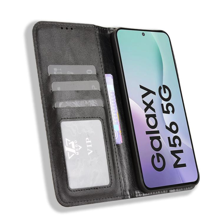 For Samsung Galaxy M56 5G Magnetic Buckle Retro Texture Leather Phone Case
