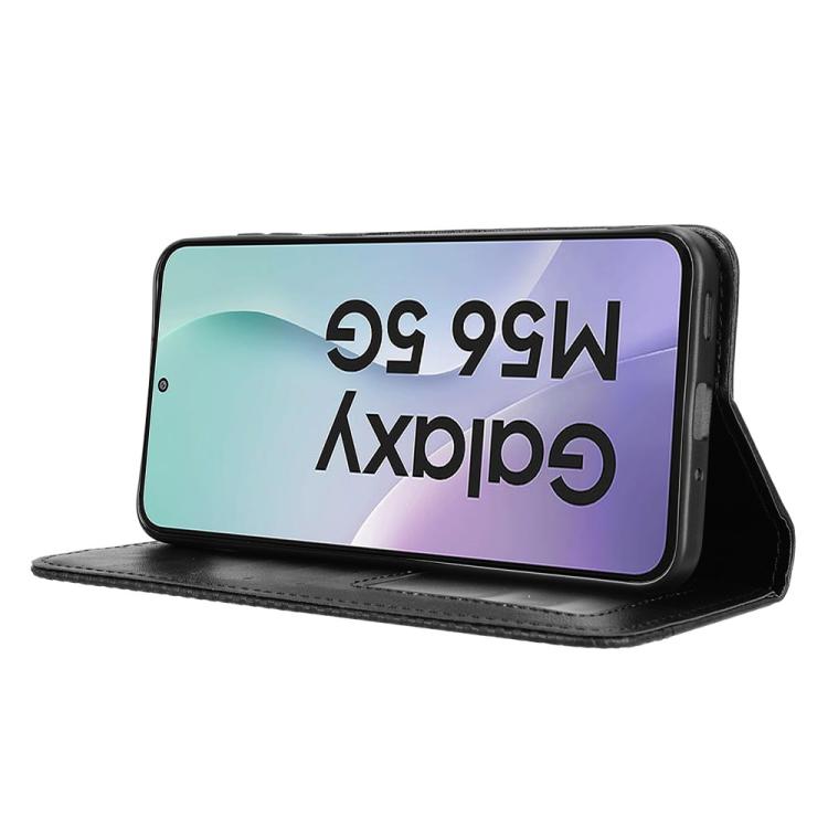 For Samsung Galaxy M56 5G Magnetic Buckle Retro Texture Leather Phone Case